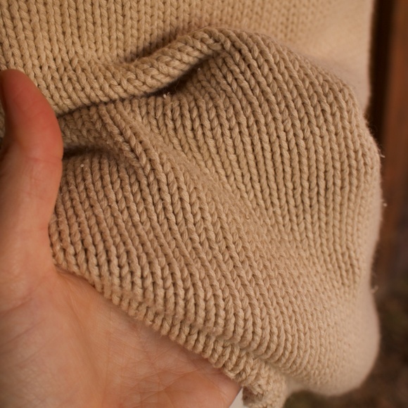 Vintage Talbots 100% Cotton Creme Knitted V-Neck Sweater Size S - Picture 8 of 15